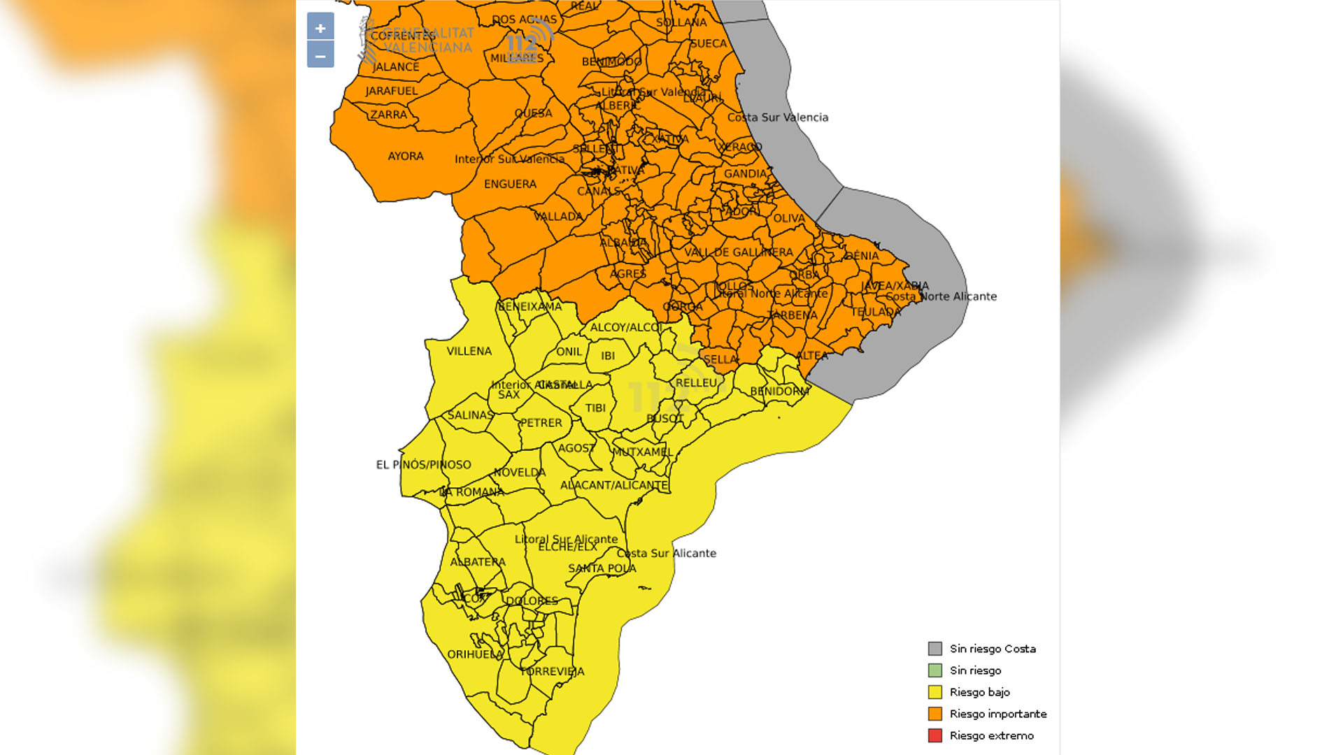 Benidorm cierra parques por el viento y l’Alfàs retoma las actividades deportivas