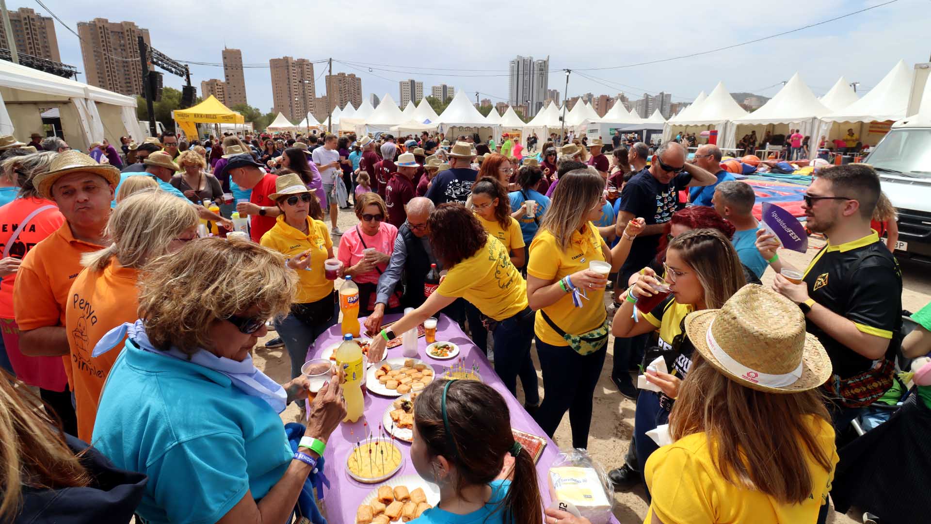 Más de 4.500 peñistas de Benidorm celebran su Acampada: programa, transporte y aparcamientos