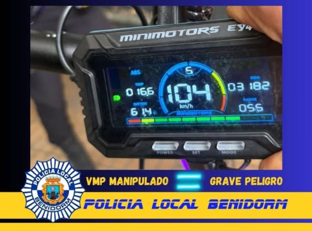 Persecución insólita en Benidorm: ‘Cazan’ a un patinete circulando a 104 km/h.