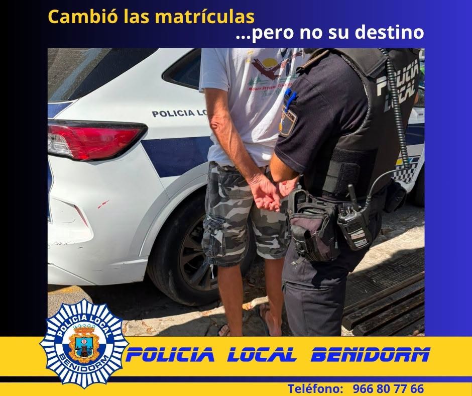 Detenido en Benidorm un ciudadano belga reclamado por tráfico de drogas que circulaba con matrículas falsas